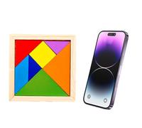 Hexagon Tangram Puzzle Blocks - 4.52 Pulgadas De Patrón De Forma De Madera Puzzle, Juego Brainteaser | Juguetes de geometría educativa Actividad Stem Desarrollo de Habilidades cognitivas