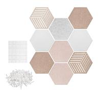 Hexagon Wall Pin Boards - Decorative Picture Board Acoustic Panel Set for DIY Craft Display | Creative Photo Card and Artwork Organizer for Home Bedroom Living Room Office School Classroom