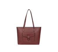 Hexagona - Bolso bandolera de piel compatible con formato A4 para mujer - Colección Mirabelle, granate, talla única