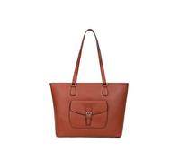 Hexagona - Bolso bandolera de piel compatible con formato A4 para mujer - Colección Mirabelle, tierra, talla única