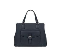 Hexagona - Bolso de mano con 2 asas de piel, correa ajustable, para mujer, colección Mirabelle, azul petróleo, talla única