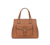 Hexagona - Bolso de mano con 2 asas de piel, correa ajustable, para mujer, colección Mirabelle, bronceado, talla única