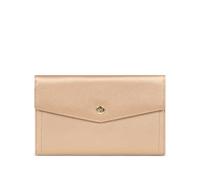 Hexagona - Compañero de Viaje con 2 persianas de Stop RFID - Compatible con Tarjetas de crédito, CNI, Permiso de Conducir, Pasaporte, Tarjeta Gris y chequera - para Mujer - Colección Luna, Dorado,