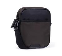 Hexagona Nylon Garni Croûte de Cuir de Vachette, Paris Hombre - Colección Color 1 Bandolera Ajustable - Portadocumentos - Toalla Bolso, Marrón-Negro Citizen, L : 15 x h : 18 x P : 4,5 cm