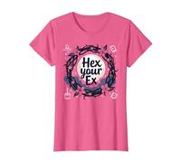 Hexagonal a tu ex: Corona iluminada por la Luna de la ruptura de Brujas Camiseta, Mujer, Rosa Jaspeado, XXL