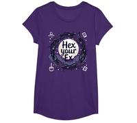 Hexagonal a tu ex: Corona iluminada por la Luna de la ruptura de Brujas Camiseta, Niñas, Morado, L