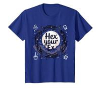 Hexagonal a tu ex: Corona iluminada por la Luna de la ruptura de Brujas Camiseta, Niños, Azul Real, 12 años