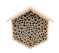 Hexagonal Bee House Bee Bee Box Hotel Hotel atraer a los polinizadores de Abejas tranquilas Mejora la productividad del jardín Mada sólida 20.5x17x9.5cm Jardín Presente para los