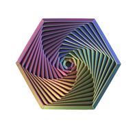 Hexagonal Cono Espiral Juguete, HexáGono Impreso En 3D, Fractal Fidget, Jouet Sensoriel De Pression (Multicolore)