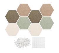 Hexagonal Cork Board - 30 Cm Noise Reducing Wall Panels, Aesthetic Bulletin Board For Office, Decorative Display With Nails | Adhesive Backing Notice Tiles For Bedroom Classroom DIY Crafts