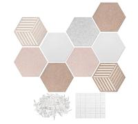 Hexagonal Cork Board Wall Organizer Modern Boletín Display DIY Photo Notes Cards Home Office Classroom Decor Noise Reducing Stylish Versatile Interior Design 12 pulgadas