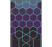Hexagonal Geometric Design Cream Paper Composition Notebook Blue/Cyan with 120 lined pages: Softer contrast cream paper 6x9 inches