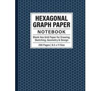 Hexagonal Graph Paper Notebook: 200 Pages | 8.5 x 11 Size | Beautiful Deep Blue Cover Design | Blank Hex Grid Paper for Drawing, Geometry, Game Design & Engineering