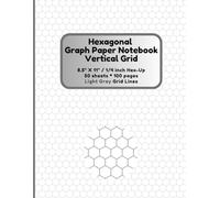 Hexagonal Graph Paper Notebook Vertical Grid: 1/4 Inch (0.25 Inch) Hexagons Layout - Thin Light Gray Hexagonal Grid Paper Design (4x4 Hex-Up) - for Game Maps, 3D Visualization, and Artistic Planning