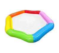 Hexagonal Inflatable Pool Float - 177x157cm Rainbow Lounger | Mesh Mat Pool