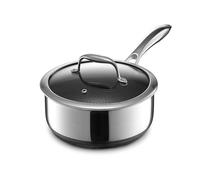 HexClad Cacerola Hybrid Antiadherente de 3 Litros con Tapa de Vidrio Templado, Asa que se Mantiene Fría, Apta para Lavavajillas, Horno hasta 480°C e Inducción, Compatible con todas las Estufas