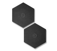 HexClad Paquete de 2 salvamanteles hexagonales negros de silicona antideslizantes