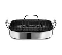HexClad Sartén antiadherente rectangular híbrida de 17 x 14 pulgadas con estante, apta para lavavajillas, apta para horno hasta 482.2 °C, compatible con todas las cocinas