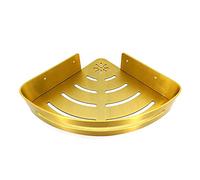 HEXEH Estantes de baño esquina ducha Caddy aluminio cepillado oro montado en la pared champú gel de ducha estante flotante estantes toallero accesorios baño estantes cocina/triángulo dorado