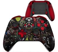HexGaming Esports Blade - Controlador personalizado para Xbox Series X/S, Xbox Elite con 2 paletas y palancas intercambiables y disparadores para PC inalámbrico Gampad - Scary Party Scarlet Red