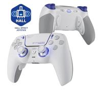 HEXGAMING PHANTOM Pro Juego Controlador para ps5/PC/Móvil, Elite Gamepad con 4 Botones Reasignables/6 Perfiles de Remapeo/8 Palancas/Gatillos para ps5 Juego Adaptable-Efecto Hall(Blanco Visión)
