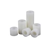 HEXHUASR 20/50 piezas M3 M4 M5 M6 M8 blanco/negro ABS espaciador sin rosca arandela hueca redonda espaciador de placa PCB longitud 2 a 25 mm(White,M4x6mm (100pcs))