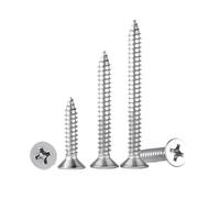 HEXHUASR Tornillos for Madera autorroscantes de Cabeza avellanada Plana de Acero Inoxidable 316 M3,5, M4, M5, M6, Longitud 8, 10, 12, 16, 20-100 mm(50Pcs,50MM_M5)