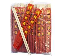 Hexiang Palillos de bambú rojos (23cm) - 1 X 100 PCS