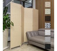HEXIM Biombo de interior 180x180 cm - Paravent plegable de 4 paneles - Separador de espacios para oficina en casa, Biombos (LR192-crema)