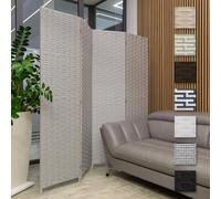 HEXIM Biombo de interior 180x180 cm - Paravent plegable de 4 paneles - Separador de espacios para terraza, Biombos para oficina en casa (LR193-blanco y negro)