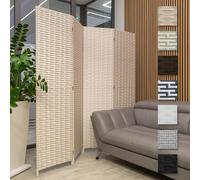 HEXIM Biombo de Interior 180x180 cm - Paravent Plegable de 4 Paneles - Separador Multifuncional Decorativo y Llamativo, Biombos (LR191-marrón y Blanco)