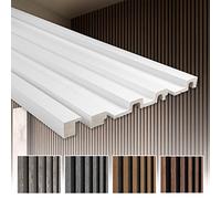 HEXIM Lamella pared HDPS poliestireno - revestimiento laminar paneles acústicos paneles de pared imitación madera - (6 paneles - textura de madera marrón claro) Paneles de madera Pared