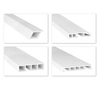 HEXIM Listones de recubrimiento de ventanas/PVC formas especiales - perfiles especiales cámara hueca con bordes biselados y para recortar, opcionalmente - 2 metros por listón (120x9mm, HJ 229)