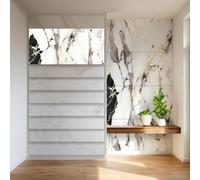 HEXIM losas de mármol óptica set de 4 122×70cm SPC plástico interior y exterior aspecto piedra granito - protector de ducha cocina panel de pared (3,42 m² 80115) Serie B