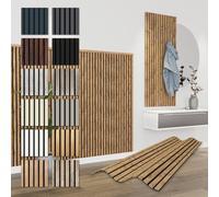 HEXIM Paneles Acústicos 138,5x60cm - Pared de Lamas Flexible Madera MDF Paneles de Pared Revestimiento de Lamas Revestimiento Mural Decoración (12 paneles / 9,96 m² Pecan - APH08)