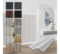 HEXIM Paneles Acústicos 138,5x60cm - Pared de Lamas Flexible Madera MDF Paneles de Pared Revestimiento de Lamas Revestimiento Mural Decoración (4 paneles / 3,32 m² White - APH11)