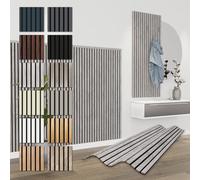 HEXIM Paneles Acústicos 138,5x60cm - Pared de Lamas Flexible Madera MDF Paneles de Pared Revestimiento de Lamas Revestimiento Mural (6 paneles / 4,98 m² Chicago Concrete - APH10)