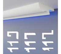 HEXIMO LED Perfil de sombra Molduras de estuco, iluminación indirecta Techo de placas de yeso de poliestireno XPS luz abocinada (Muestra HLED 22)