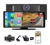 Hexinex 10.26”Pantalla de Coche CarPlay/Android Auto/MirrorLink Inalámbrico, Reproductor Pantalla Tactíl Admite 4K Dash CAM/Cámara de Trasera/Bluetooth/USB/SD/FM/Control por Voz