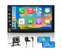 Hexinex 2 DIN Radio Coche Universal con Pantalla Táctil 7 Pulgadas, con CarPlay/AndroidAuto/Mirror Link, Admite Carga Type-C/USB/Micrófono/FM/EQ/WiFi/GPS/Bluetooth/USB/SWC y Cámara Trasera
