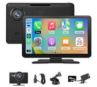 Hexinex 9”Pantalla de Coche CarPlay/Android Auto/MirrorLink Inalámbrico, Reproductor de Pantalla Tactíl Admite 4K Dash CAM/Cámara de Trasera/Bluetooth/USB/SD/FM/Control por Voz
