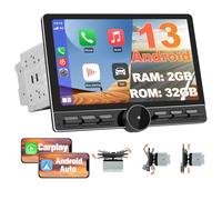 Hexinex Android 13.0 [2GB+32GB] Radio Coche 2 DIN Universal con Pantalla Táctil Inclinable y Giratoria de 10.6 Pulgadas, Autoradio Admite CarPlay/Android Auto Inalámbrico/MirrorLink/WiFi/4G/Bluetooth