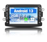Hexinex Android 13.0 [2GB+32GB] Radio Coche con Pantalla Táctil de 7 Pulgadas para Renault Dacia Sandero/Duster/Logan/Captur/Lodgy/Dokker, Admite CarPlay/Android Auto Inalámbrico/MirrorLink/WiFi/FM