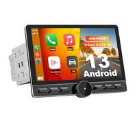 Hexinex Android 13 [4GB+64GB] 10.6" Pantalla de Coche 2 DIN Universal 8-Core con Radio Táctil Giratoria, con CarPlay/AndroidAuto/Mirror Link, 4G SIM/WiFi/GPS/Bluetooth/RDS/USB/FMAM/Mandos del Volante