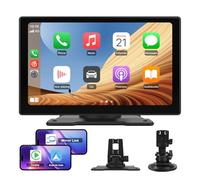 Hexinex Pantalla Carplay para Coche con CarPlay/Android Auto Inalámbrico, Pantalla Táctil de 9 Pulgadas Portátil, Admite Bluetooth/Mirror Link/Control por Voz/USB/TF/AUX, Negra
