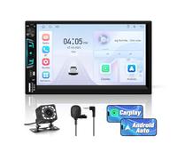 Hexinex Radio de Coche 2 DIN Universal con Carplay y Android Auto Inalámbrico,Autoradio 2 DIN con Pantalla Táctil de 7 Pulgadas y Cámara Trasera, Admite Bluetooth/Mandos Volante/FM/USB/Tipo-C