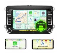 Hexinex Radio de Coche Android 2GB+32GB con Pantalla Táctil para VW, Autoradio de 7'' con CarPlay/Android Auto/Mirror Link,Compatible con WiFi/GPS/Bluetooth/RDS/USB/FM/Mandos del Volante