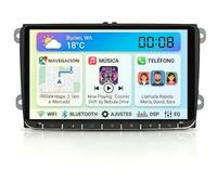Hexinex Radio de Coche Android 2GB+32GB con Pantalla Táctil para VW, Autoradio de 9'' con CarPlay/Android Auto/Mirror Link,Compatible con WiFi/GPS/Bluetooth/RDS/USB/FM/Mandos del Volante