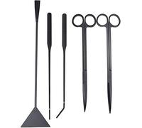 Hexint 5 en 1 Acuario Aquascaping Kit de Acero Inoxidable Acuario Tanque de Peces Acuáticas Herramientas de Planta Acuática Pinzas Tijeras Espátula Set Negro