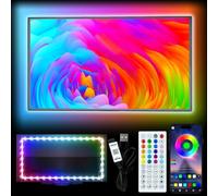 HEXJOSGL Luz LED para TV, tira de luz LED de 16.4 pies para TV de 50-75 pulgadas, retroiluminación de TV RGB detrás, aplicación Bluetooth de sincronización de música y control remoto, tira de luz